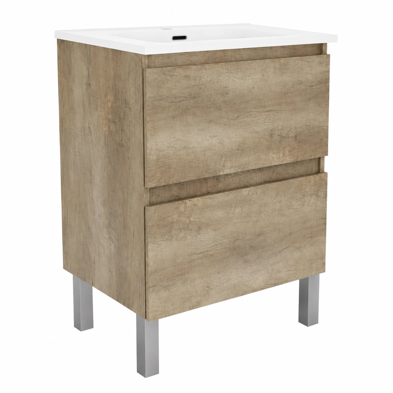 Mueble de Baño Baikal Nook con Lavabo Cerámico, Almacenamiento y Cierre Suave, 60cm Nebraska