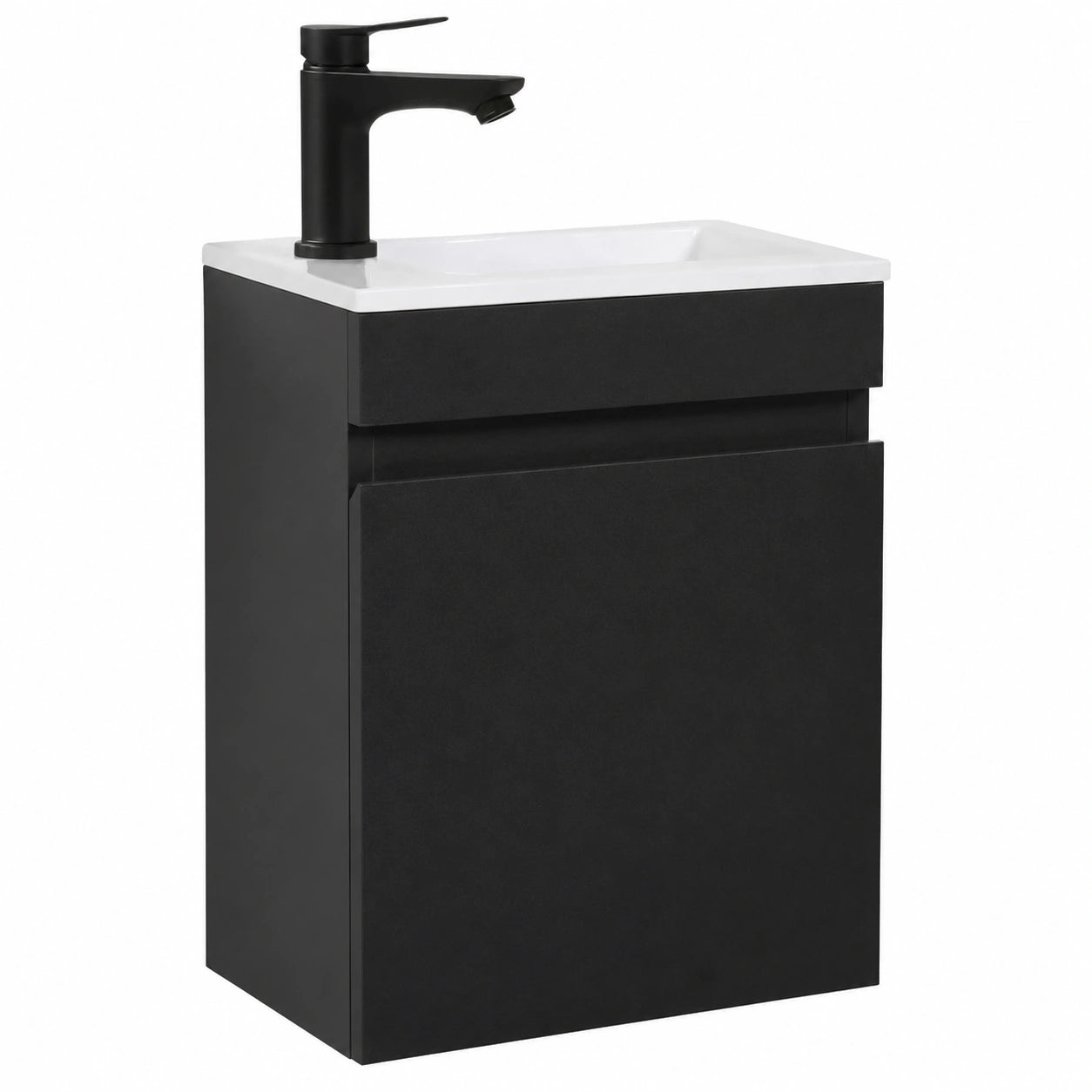 Juego de Muebles de Baño 40 cm con Lavabo Montado (Negro, Sin Grifo)