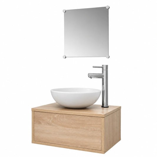 Conjunto de Baño vidaXL: Muebles con Lavabo y Grifo, 4 Piezas, Beige