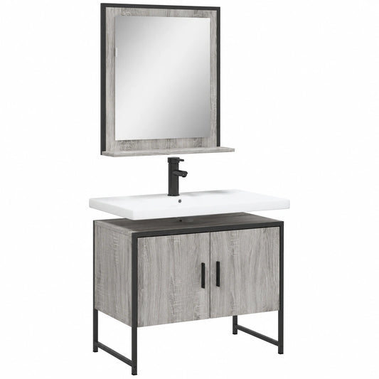 Conjunto de 2 Muebles de Baño Sonoma con Espejo y Almacenamiento