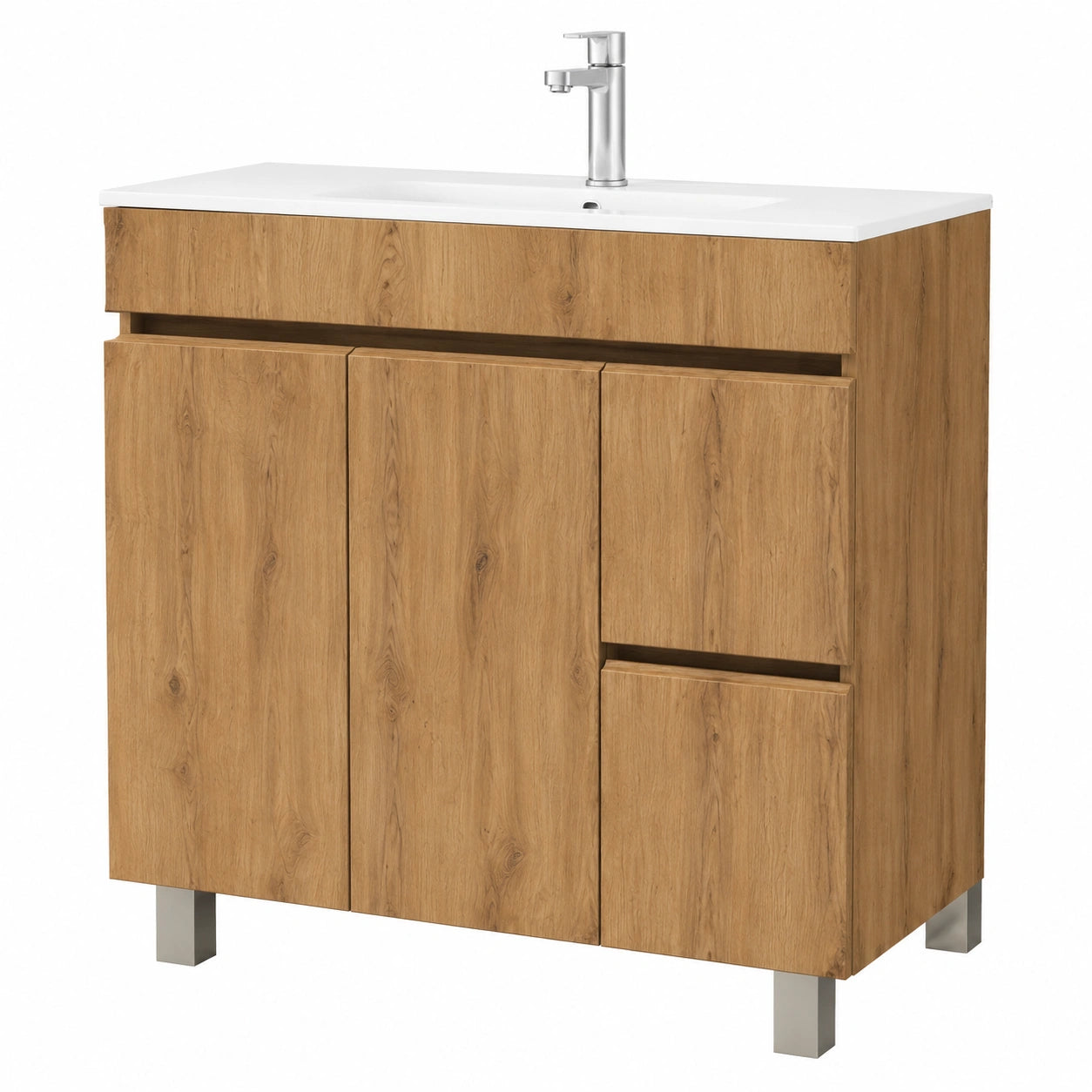 Conjunto de Mueble de Baño con Lavabo de 80 cm, Preinstalado y Resistente
