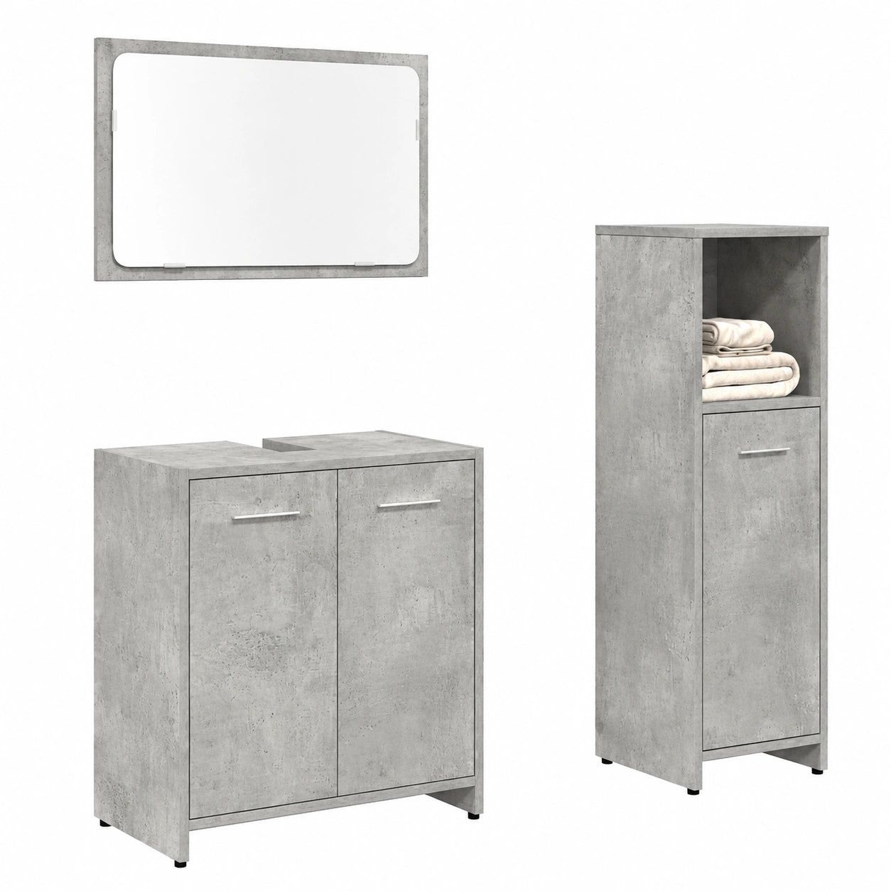 Conjunto de Muebles de Baño Modernos en Madera Contrachapada Gris