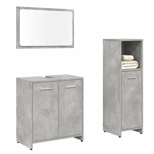 Conjunto de Muebles de Baño Modernos en Madera Contrachapada Gris